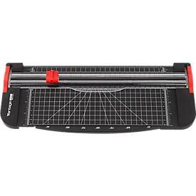 Rollenschneider Vantage 40001, bis A4, bis 8 Blatt, Schnittmasse L 300 x H 0,8 mm, Anlegelineal, Winkel- & Gitterlinien, schwarz-rot