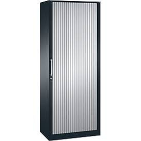 Rollladenschrank ASISTO C 3000, 5 Ordnerhöhen, B 800 mm, anthrazit/alusilber