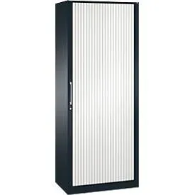 Rollladenschrank ASISTO C 3000, 5 Ordnerhöhen, B 800 mm, anthrazit/weiss