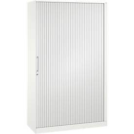 Rollladenschrank ASISTO C 3000, 5 Ordnerhöhen, mit Akustik-Rollladen, 1200 mm Breite, weiss/weiss
