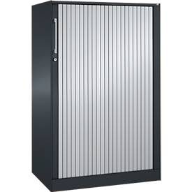 Rollladenschrank ASISTO C 3000, 3 Ordnerhöhen, B 800 mm, anthrazit/alusilber