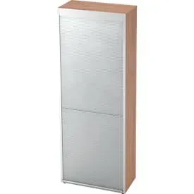 Rollladenschrank TOPAS LINE, vertikal, 6 Ordnerhöhen, Nussbaum-Dekor