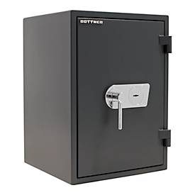 Rottner feuersicherer Wertschutzschrank FireProfi 65 Premium, 49,95 l, Sicherheitsklasse EN 1, Feuerschutz bis 60 min, Doppelbartschloss, Stahl, anthrazit