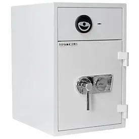 Rottner Schubladentresor D1 65 DB/DB, Doppelbartschloss, Sicherheitsstufe D1, Einwurfschublade, 68 Liter, Stahl, lichtgrau