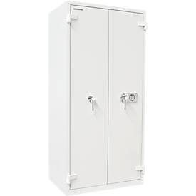 Rottner Stahlbüroschrank Office 3 Fire Premium, 553 l, S2, Feuerschutz bis 60 min, Elektronikschloss, B 940 x T 585 x H 1950 mm, Stahl, lichtgrau