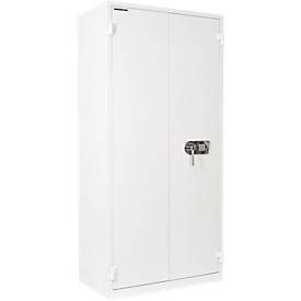 Rottner Stahlbüroschrank Office 3 Premium, 615 l, Flügeltür, 4 Fachböden, Elektronikschloss, B 930 x T 520 x H 1950 mm, Stahl, lichtgrau RAL 7035