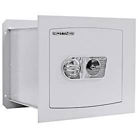 Rottner Wandtresor Delta 40, zum Einmauern, Doppelbartschloss, EN 1, 46,78 Liter, Stahl, lichtgrau
