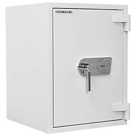 Rottner Wertschutzschrank Diamant Fire Premium PO65, Doppelbartschloss, EN 2, feuerfest bis 30 min, 77 Liter, Stahl, lichtgrau
