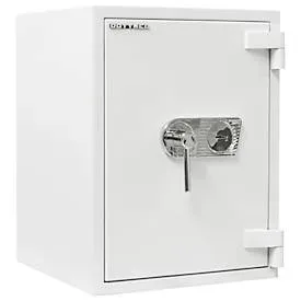 Rottner Wertschutzschrank Diamant Super Fire Premium DO65, Doppelbartschloss, EN 3, feuerfest bis 30 min, 70 Liter, Stahl, lichtgrau