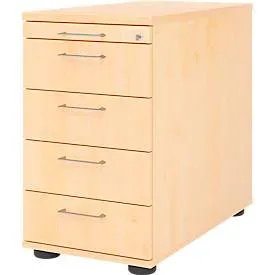 Standcontainer Office Braun/Silber Holz 42.8 cm 76 cm 80 cm - Farbe: Ahorn/Aluminium gebürstet - Material: Holzwerkstoff - Standcontainer