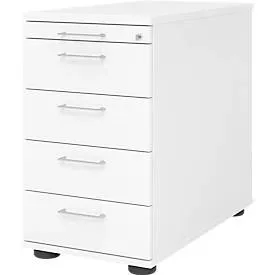 Standcontainer Office Weiss Holz/Metall 42.8 cm 76 cm 80 cm - Material: Holzwerkstoff - Standcontainer