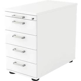 Standcontainer Office Weiss Holz/Metall 42.8 cm 76 cm 80 cm - Material: Holzwerkstoff - Standcontainer