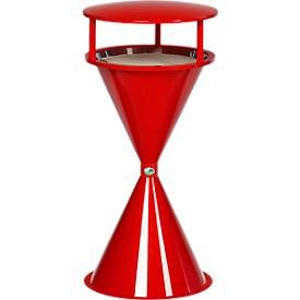 Standascher mit Dach und Bodenronde, Kunststoff, rot