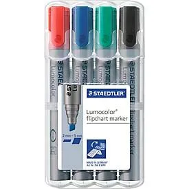 STAEDTLER Flipchartmarker Lumocolor 356BWP4, 4er Set