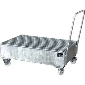 Stahl-Auffangwanne mit Rollen+Griff, 1200 x 800 mm, verzinkt