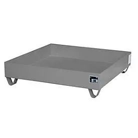 Stahl-Auffangwanne ohne Gitterrost, 1200 x 1200 mm, grau RAL 7005