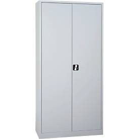 Stahlschrank, höhenverstellbarer Fachboden, abschliessbar, H 1800 mm, lichtgrau/lichtgrau
