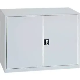 Stahlschrank, höhenverstellbarer Fachboden, abschliessbar, H 750 mm, lichtgrau/lichtgrau