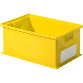 Stapelkasten SSI Schäfer 14/6-2, Volumen 21 l, bis 30 kg, mit Griffmulde, L 465 x B 314 x H 198 mm, Polypropylen, gelb