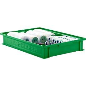 Stapelkasten SSI Schäfer 14/6-2F - Polypropylen - bis 20 kg - mit Griffmulde - L 465 x B 314 x H 72mm - 8L - grün