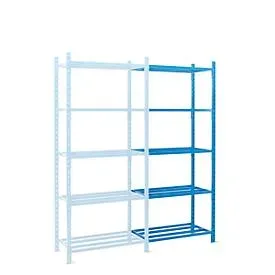 Steckregal-Anbaufeld, m. 5 Rohrgitterböden, B 1260 x T 500 x H 2500 mm