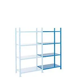 Steckregal-Anbaufeld, mit 4 Stahlblechböden, B 1260 x T 800 x H 2000 mm