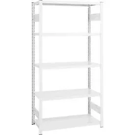 Steckregal ORDO Professional, Grundregal, modular, 5 Fachböden, Fachlast 140 kg, Feldlast 1000 kg, B 810 x T 535 x H 2500 mm, Stahl, verkehrsweiss RAL 9016