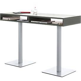 Steh-Konferenztisch BOX, mit Ablage-Boxen, Höhe 1050 mm, graphit