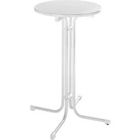 Stehtisch Quickstep ohne Sonnenschirmöffnung, desinfektionsmittelbeständig, Ø 700 mm, weiss