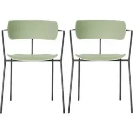 Stuhl BISTRO, stapelbar bis zu 4 Stück, B 535 x T 545 x H 760 mm, Stahlrohr & Polypropylen, grün, 2 Stück