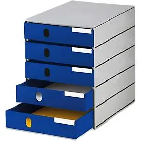 STYRO Systembox styroval pro 14-8000.38 grau/blau 5 Schubladen