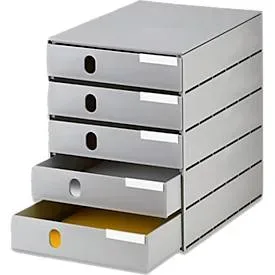 STYRO Systembox styroval pro &ouml;ko 14-8000.85 grau/grau 5 Schubladen