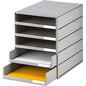 STYRO Systembox styroval pro &ouml;ko 14-8001.85 grau/grau 5 Schubladen