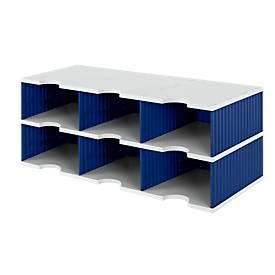 styro® Sortierstation styrodoc Jumbo, DIN C4, 2 Etagen/3-reihig/6 Fächer, blau