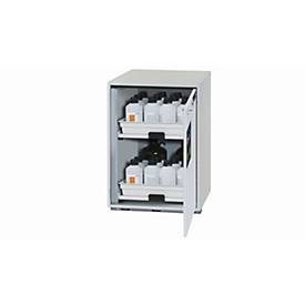 Säuren- und Laugen-Unterbauschrank asecos SL-CLASSIC-UB, Flügeltür, Anschlag rechts, Front Lichtgrau, B 590 x T 570 x H 800 mm