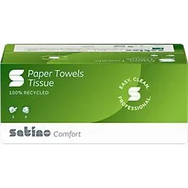 Satino Falthandtücher Comfort, 2-lagig, C-Falzung, L 320 x B 250 mm, 100 % Recycling-Papier, hochweiss, 3072 Blatt
