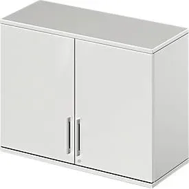 Schäfer Shop Genius Aufsatzschrank TETRIS WOOD, 2 OH, B 1000 mm, abschliessbar, lichtgrau