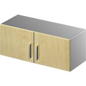 Schäfer Shop Genius Aufsatzschrank TETRIS SOLID, Stahlkorpus, 1 OH, B 1000  mm, Ahorn-Dekor/weissalu