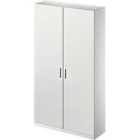 Schäfer Shop Genius Akten-/Garderobenschrank TETRIS SOLID, B 1200 mm, 5 OH, abschliessbar, lichtgrau/weissalu