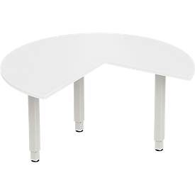 Schäfer Shop Genius Ansatztisch ERGOSTYLE S, 3/4 Kreis, Ansatz rechts oder links, weiss/weiss