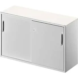 Schäfer Shop Genius Beistellschrank TETRIS SOLID, 2 OH, in Schreibtischhöhe, B 1200 mm, 25 mm Abdeckplatte, weiss