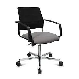 Schäfer Shop Genius Besucherstuhl SSI Proline Visit S3+, Netzrückenlehne, Universalrollen, grau/schwarz