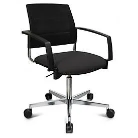 Schäfer Shop Genius Besucherstuhl SSI Proline Visit S3+, Netzrückenlehne, Universalrollen, schwarz/schwarz