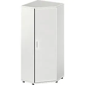 Schäfer Shop Genius Eckschrank TETRIS WOOD, 5 OH, B 800 x H 1910 mm, Höhe inkl. Gleiter, lichtgrau