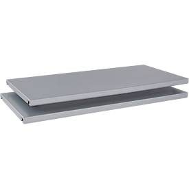 Schäfer Shop Genius Fachböden TETRIS SOLID, für Flügelschränke, aus Stahl, B800 mm, weissalu, 2 Stück