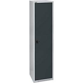 Schäfer Shop Genius Flügeltürenschrank FS, Stahl, mit Belüftungslöchern, B 545 x T 620 x H 1950 mm, 5 OH, Weissalu/Anthrazitgrau, bis 250 kg