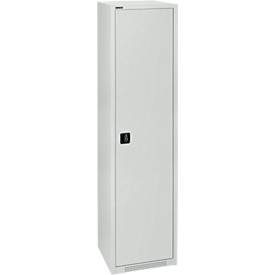 Schäfer Shop Genius Flügeltürenschrank FS, Stahl, mit Belüftungslöchern, B 545 x T 620 x H 1950 mm, 5 OH, Lichtgrau/Lichtgrau, bis 250 kg