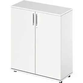 Schäfer Shop Genius Flügeltürenschrank TETRIS WOOD, 3 OH, Höhe inkl. Gleiter, B 1000 mm, weiss
