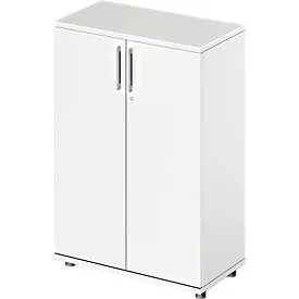 Schäfer Shop Genius Flügeltürenschrank TETRIS WOOD, 3 OH, Höhe inkl. Gleiter, B 800 mm, weiss