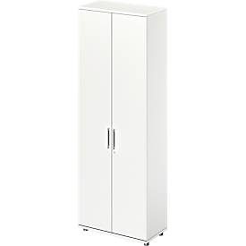 Schäfer Shop Genius Flügeltürenschrank TETRIS WOOD, 6 OH, Höhe inkl. Gleiter, B 800 mm, weiss